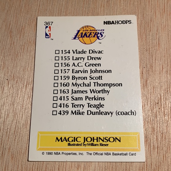 1990 NBA Hoops Magic Johnson Art Checklist Rare LA Lakers vintage collectible - Picture 13 of 17